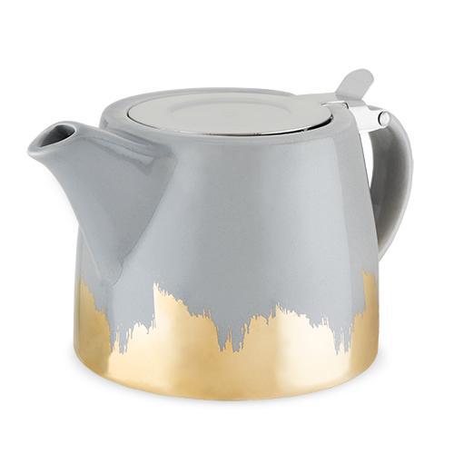 Pinky Up 70oz Metal Tea Pot Kettle WHITE