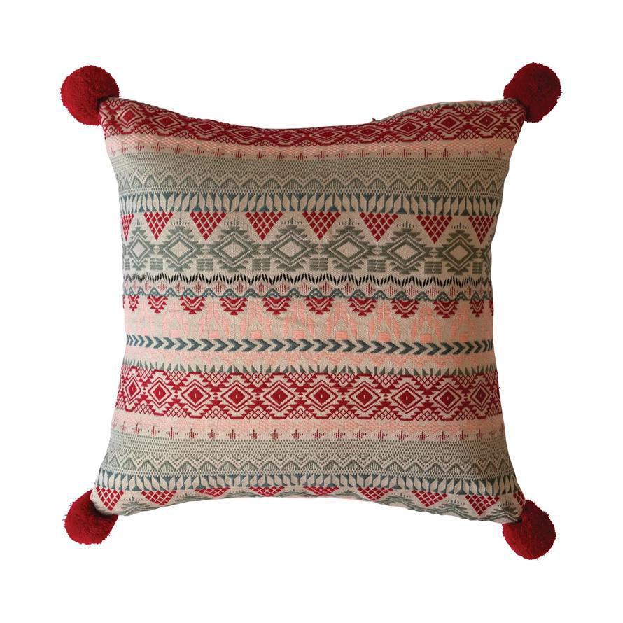 Jacquard Pom Pillow