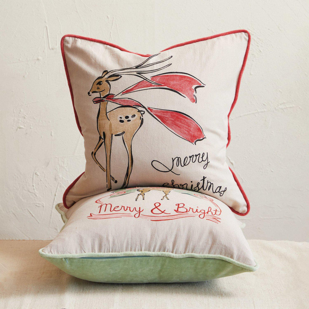 Deer Merry Christmas Pillow