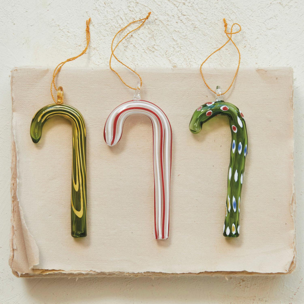 Handmade Glass Candy Cane Ornament