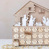 Wood Nativity Advent Calendar w/ LED Light