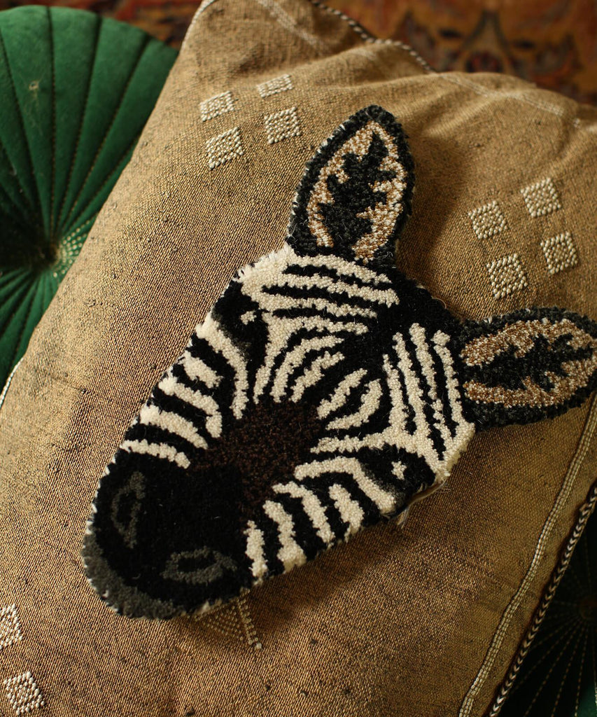 Stripey Zebra Head Rug