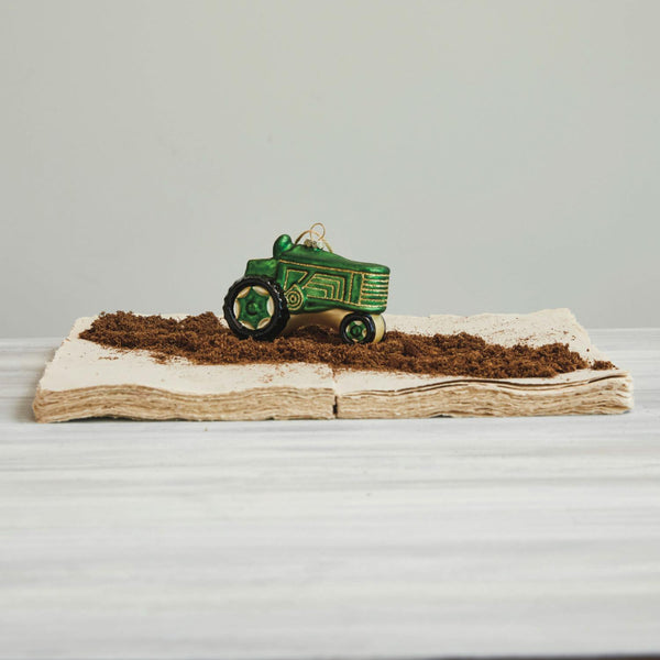 Glass Tractor Ornament