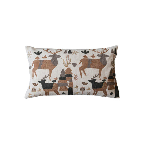 Natural Reindeer Lumbar Pillow