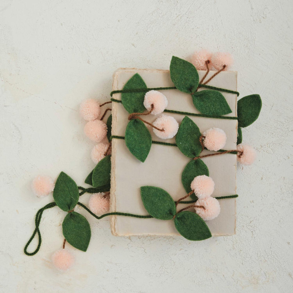 Wool Pink Pom Garland