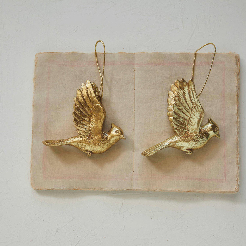 Resin Gold Bird Ornament