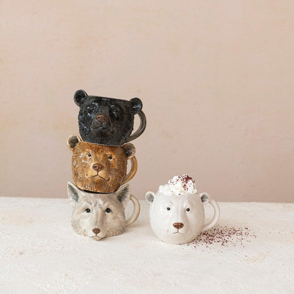 Stoneware Animal Head Bowl