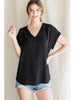 Ana Black Tee Top