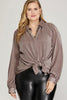 Mocha Cord Button Blouse