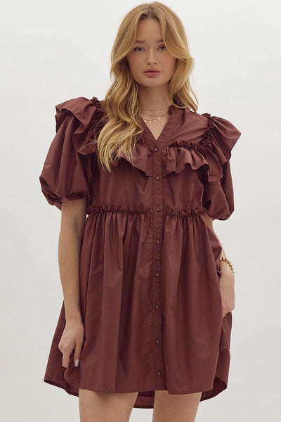 Chocolate Frill Dress