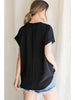 Ana Black Tee Top