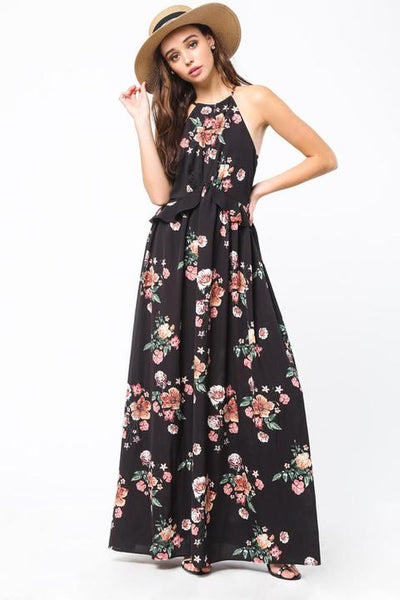 Bella Peplum Maxi Dress